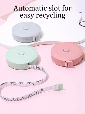 1.5m Portable Soft Tape Measure for Students, Sewing, Clothing, Auto Retract, Compact & Durable