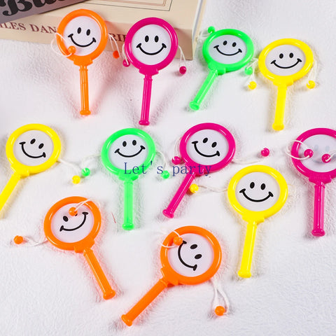 10-Pack Mini Rattle Drums for Kids, Party Favors, Baby Showers & Events