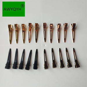 100 Pcs 4.5cm Metal Snap Clips for Hair Extensions, Salon Sectioning Tools & Accessories