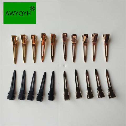 100 Pcs 4.5cm Metal Snap Clips for Hair Extensions, Salon Sectioning Tools & Accessories