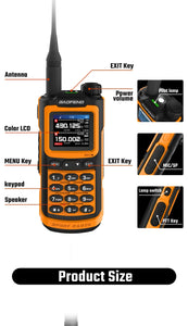 2025 Long Range Walkie Talkie 1000 Channel UHF VHF Ham Radio FM USB-C Charge Waterproof 2-Way Radio