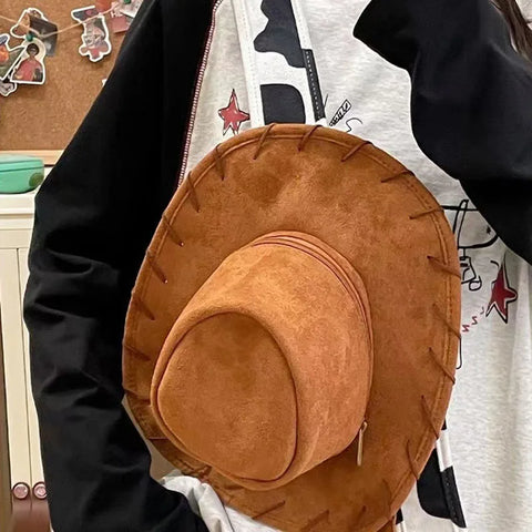 Comic Cosplay Woody Backpack Women's Cartoon Cowboy Hat Shoulder School Bag