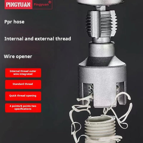 4-6 Point Water Pipe Tap & Die Set, Universal Thread Cutting, Plumbing Hand Tools