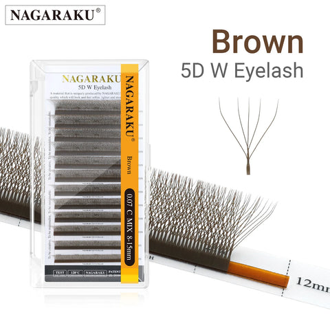 Brown Volume Lash Extensions Fans 3D/4D/5D Soft Natural Look 12-Line Tray