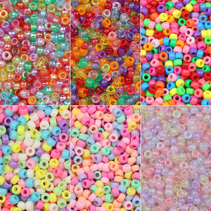 1000pcs Multi-colored Large Hole Pony Beads for Jewelry Making, DIY Crafts, Bracelets, Keychains Supplies