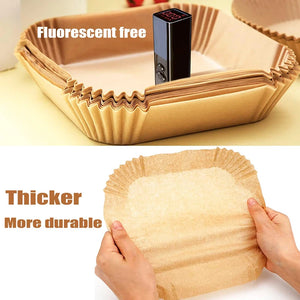 100-Pack Disposable Air Fryer Liners, Nonstick, Greaseproof, Easy Clean, Round Baking Paper
