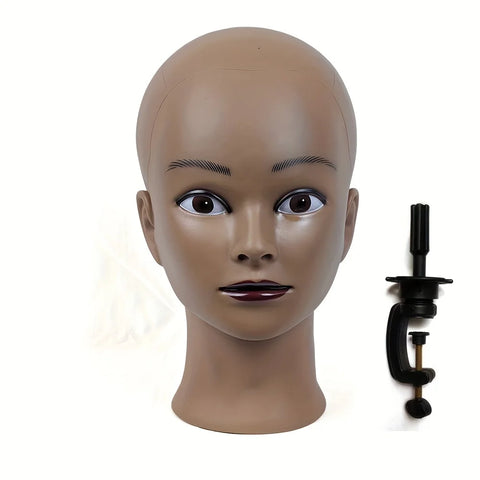 Female Mannequin Head for Wig Making, Display, Glasses Holder - Bald, Professional Beauty Use