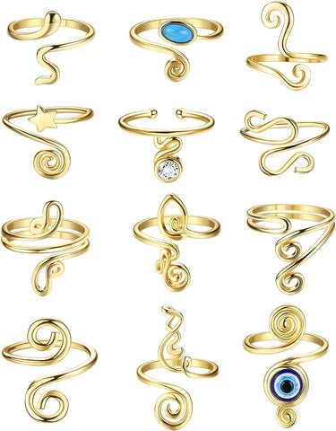 Adjustable Toe Rings Set for Women – Open Design Foot Jewelry for Beach Summer Style (3 Pieces)