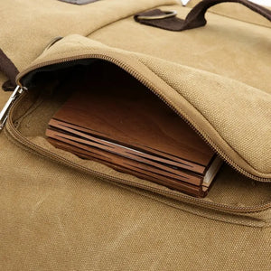 100L Canvas Backpack for Travel & Hiking - Men's Large Capacity Pack with Blanket Storage