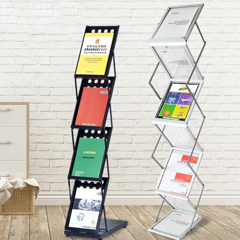 Folding Magazine Rack & Book Display Shelf for Exhibitions & Info Stands