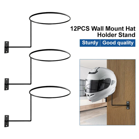 12 Pcs Wall Mount Metal Hook Rack for Hat, Scarf, Fisherman Gear Storage