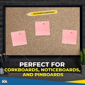 100pcs Clear Push Pins Thumb Tacks for Map & Bulletin Boards, Transparent Drawing Pins for Cork Notice Boards