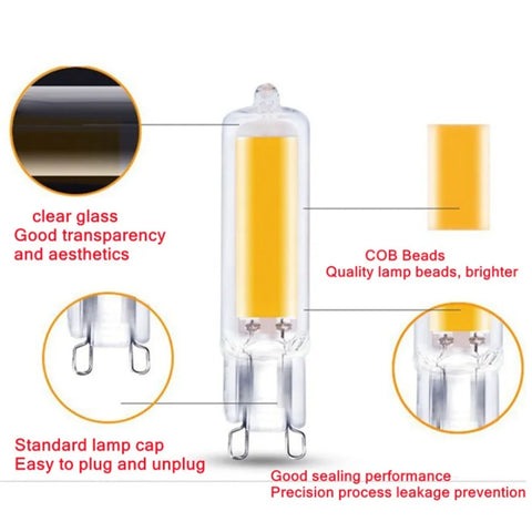 G9 LED Light Bulb 7W 9W 12W 15W Bright Glass AC DC 12V 220V COB Lamp