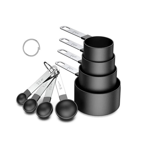 8-Piece Stainless Steel Measuring Cups & Spoons Set for Baking and Cooking