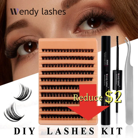 DIY Eyelash Extension Kit: Home Cluster Lashes with Bond & Seal Tools