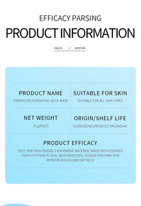 10-Pack Hydrating Firming Neck Masks with Hyaluronic Acid Skincare Set