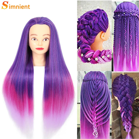 70cm Synthetic Hair Mannequin Head for Professional Styling & Braiding Practice