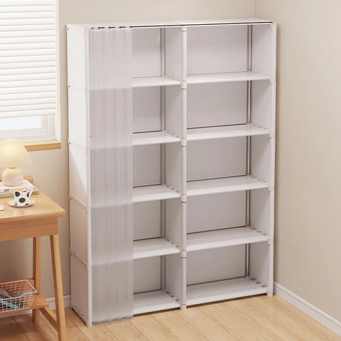 Economical Bookshelf Storage Locker - DIY Floor Shelves for Dormitory & Bedroom Bookcase Combination