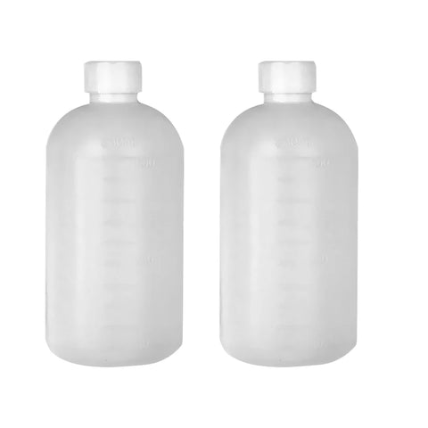2 Pack 500ml Clear Plastic Laboratory Reagent Bottles, Refillable Sample Containers, Empty Liquid Jars, 17x7.7cm
