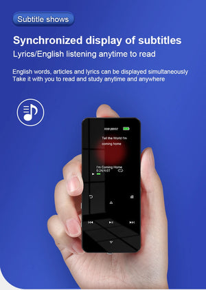 2" Metal Touch MP3 MP4 Music Player, Bluetooth 5.0, FM Radio, Alarm, E-book, Card Support