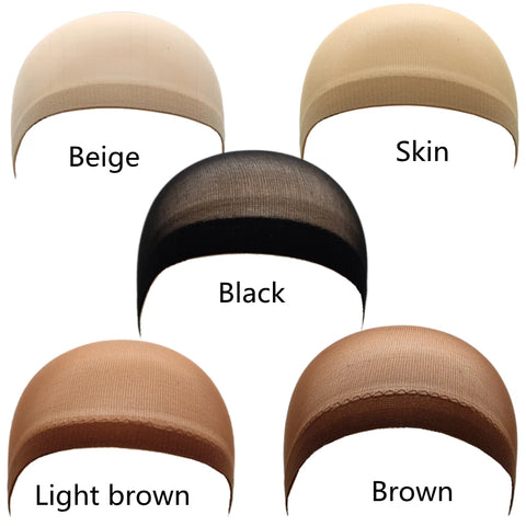2pc Stocking Wig Cap Hair Net Black Brown Stretch Mesh for Weave & Wig Making