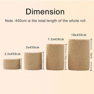 10 Rolls Elastic Breathable Self-Adhesive Bandage Tape for Sports, Finger, Wrist, Ankle, First Aid Wrap, Beige