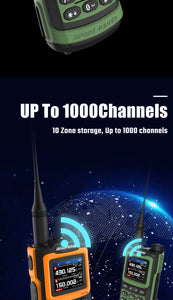 2025 Long Range Walkie Talkie 1000 Channel UHF VHF Ham Radio FM USB-C Charge Waterproof 2-Way Radio