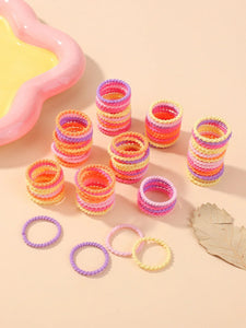 100pcs 2cm Colorful Hair-Safe Elastic Rubber Bands for Toddlers Baby Scrunchies Set