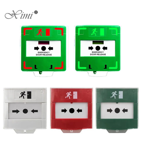 Fire Emergency Glass Break Alarm Exit Door Release Button with Cover - Resettable Switch