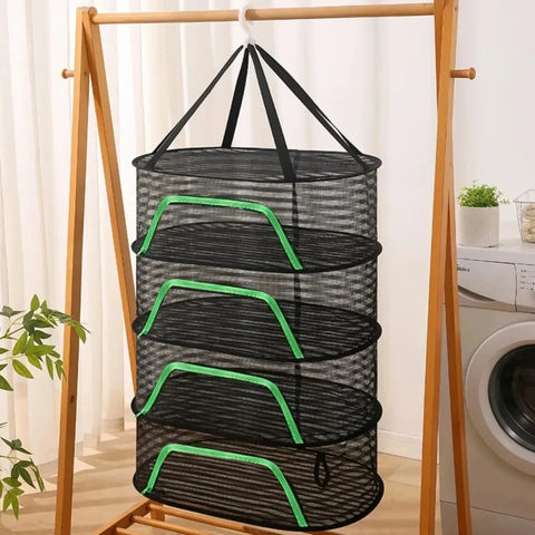 Folding Hanging Drying Net Anti-Mosquito Rack for Herbs, Flowers, Vegetables, Fruit Organizer