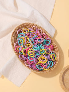 100pcs 2cm Colorful Hair-Safe Elastic Rubber Bands for Toddlers Baby Scrunchies Set
