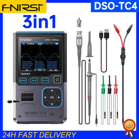 3-in-1 Digital Oscilloscope Multimeter 10MHz 48MS/s Electronic Component Tester