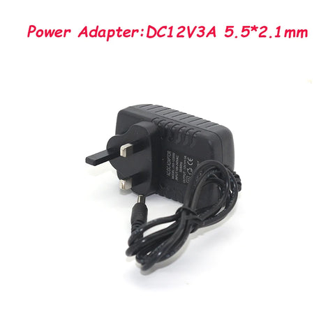 12V 3A Power Adapter UK Plug 5.5mm x 2.1mm AC 100-240V Supply for DVR CCTV IP Camera