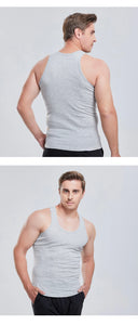 Men's Seamless Sleeveless 100% Cotton Undershirt, Large Size O-Neck, Soft Breathable Summer Singlet T-Shirt