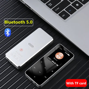 2" Metal Touch MP3 MP4 Music Player, Bluetooth 5.0, FM Radio, Alarm, E-book, Card Support