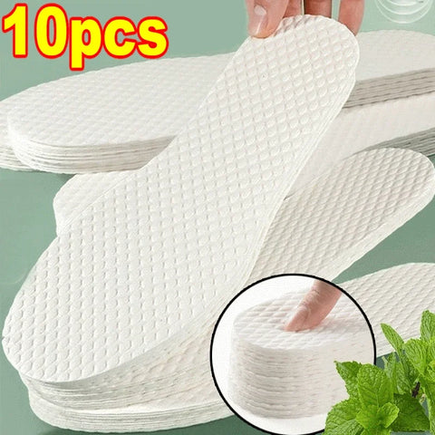 Breathable Natural Wood Pulp Disposable Insoles Sweat-Absorbent Deodorant Shoe Pads for Men & Women