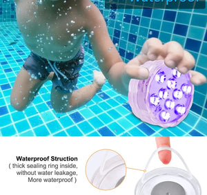 10 LED RGB Submersible Underwater Light for Pool, Garden, Wedding, Party, Aquarium, Vase, Bowl - Battery Operated