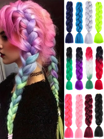 24" Jumbo Braiding Hair Extensions Synthetic Ombre Afro Crochet Braids Wholesale