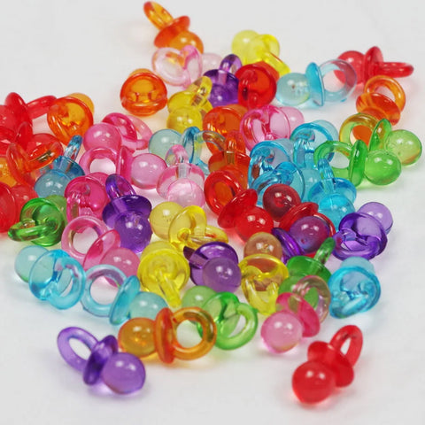 50pcs Acrylic Pacifier Beads for DIY Crafts, Jewelry Making, Cake Toppers
