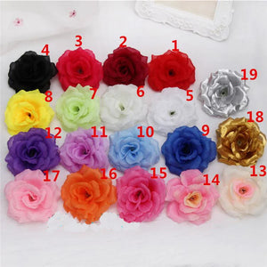 10 Black Silk Roses 8cm for Weddings, Events, Parties, Home Decoration