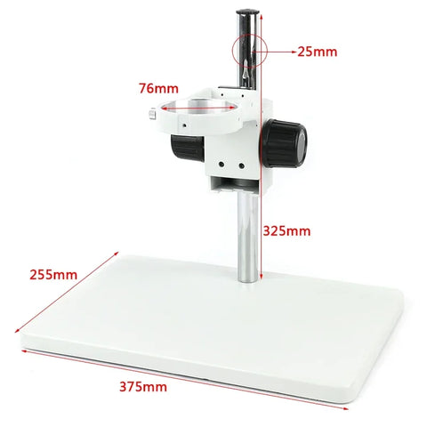 Adjustable Boom Arm Microscope Base Stand with 76mm Focus Holder for Trinocular Stereo Microscope