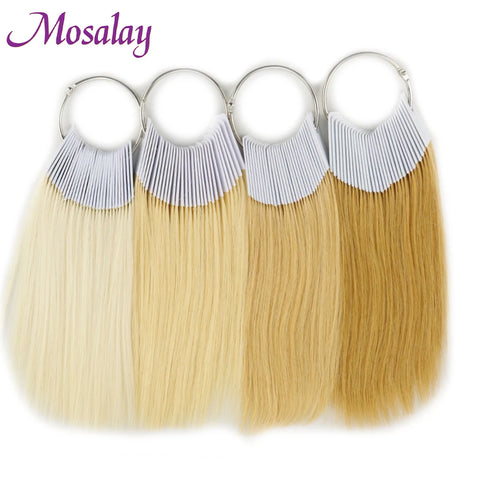 30pcs Human Hair Color Rings for Extensions & Salon Dye Practice Hair Testing