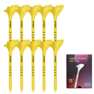 10-Piece Angled Plastic Golf Tees 10° for Improved Distance