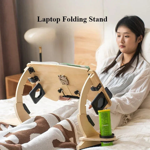 Folding Desk Laptop Table for Bed, Dorm, or Office - Multi-Functional Study & Dining Surface