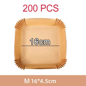 100-Pack Disposable Air Fryer Liners, Nonstick, Greaseproof, Easy Clean, Round Baking Paper