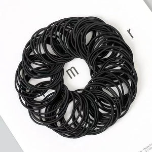 100pcs Women's 4cm Nylon Elastic Hair Bands Set - Scrunchies, Ponytail Rubber Bands, Hair Accessories Headwear