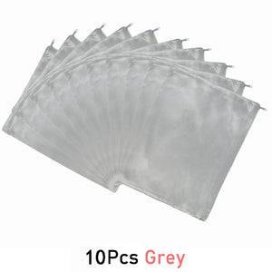 10 Satin Wig Bags for Hair Extensions, 35x25cm Silk Storage with Zipper