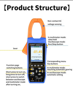 1000A AC/DC Current Clamp Ammeter Digital Oscilloscope with Bluetooth Recorder and Multifunction Tester