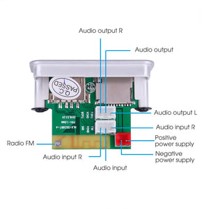 "12V Bluetooth 5.0 Car MP3 Player Kit with USB, TF, FM Radio, Wireless Audio Receiver Decoder Board"