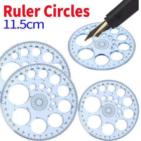 Geometric Template Plastic Ruler Multifunction Measuring Circles Stencils for Drawing Shapes and Designs